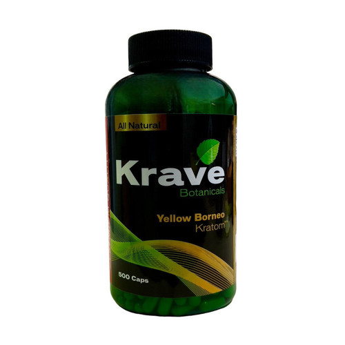 Krave Yellow Borneo Kratom Capsules 500 count
