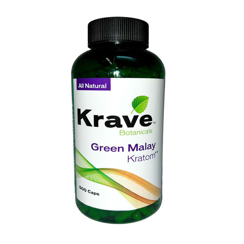 Krave Green Malay Kratom Capsules 500 count