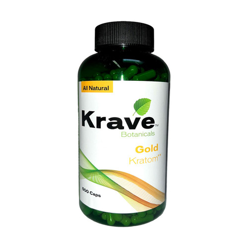 Krave Gold Kratom Capsules 500 count