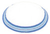 White & Blue DMC Knitted Kippah