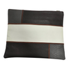 Leather Tallit Bag in Brown & Cream with Gray Anaconda Panels