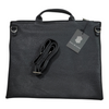 Black & Gray Grain Leather Tallit Hand-Grip Bag