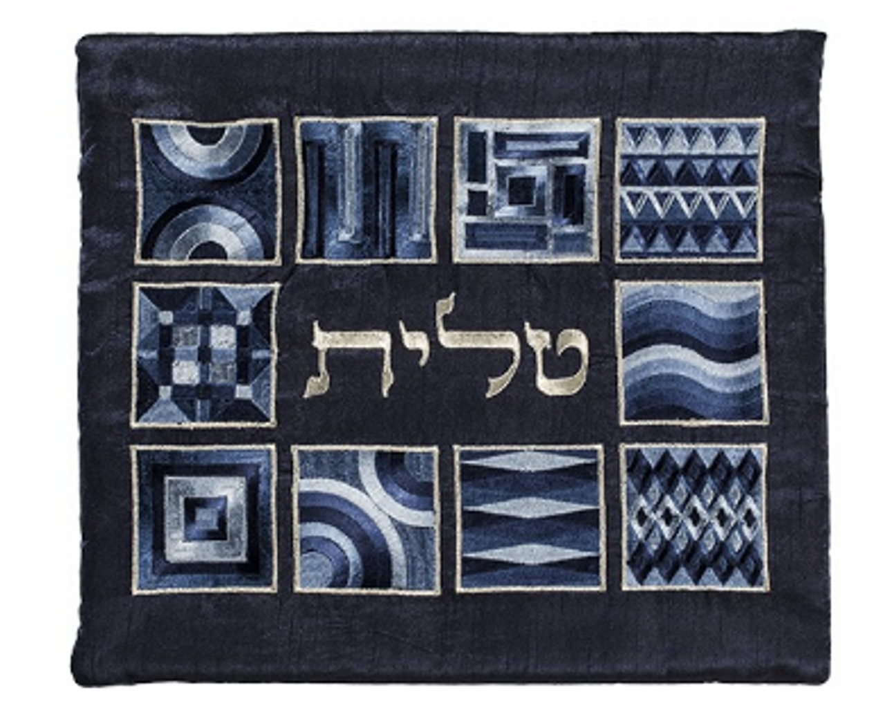 Blue Square Panel Tallit Bag