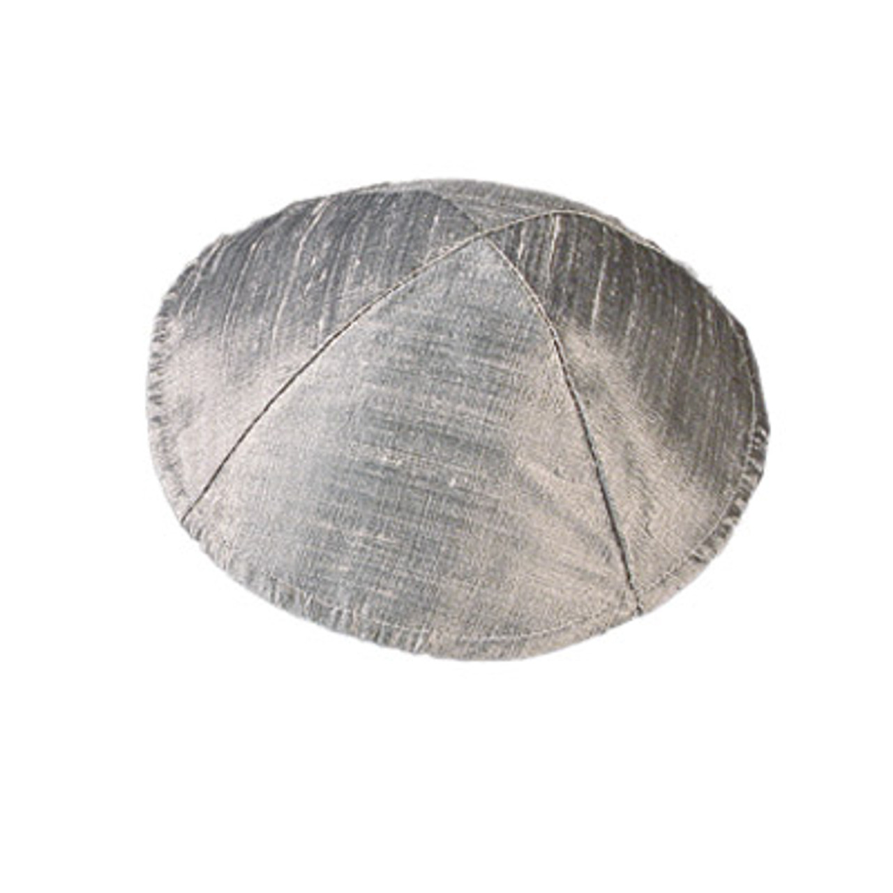Matching Kippah - Yair Emanuel raw silk silver kippah