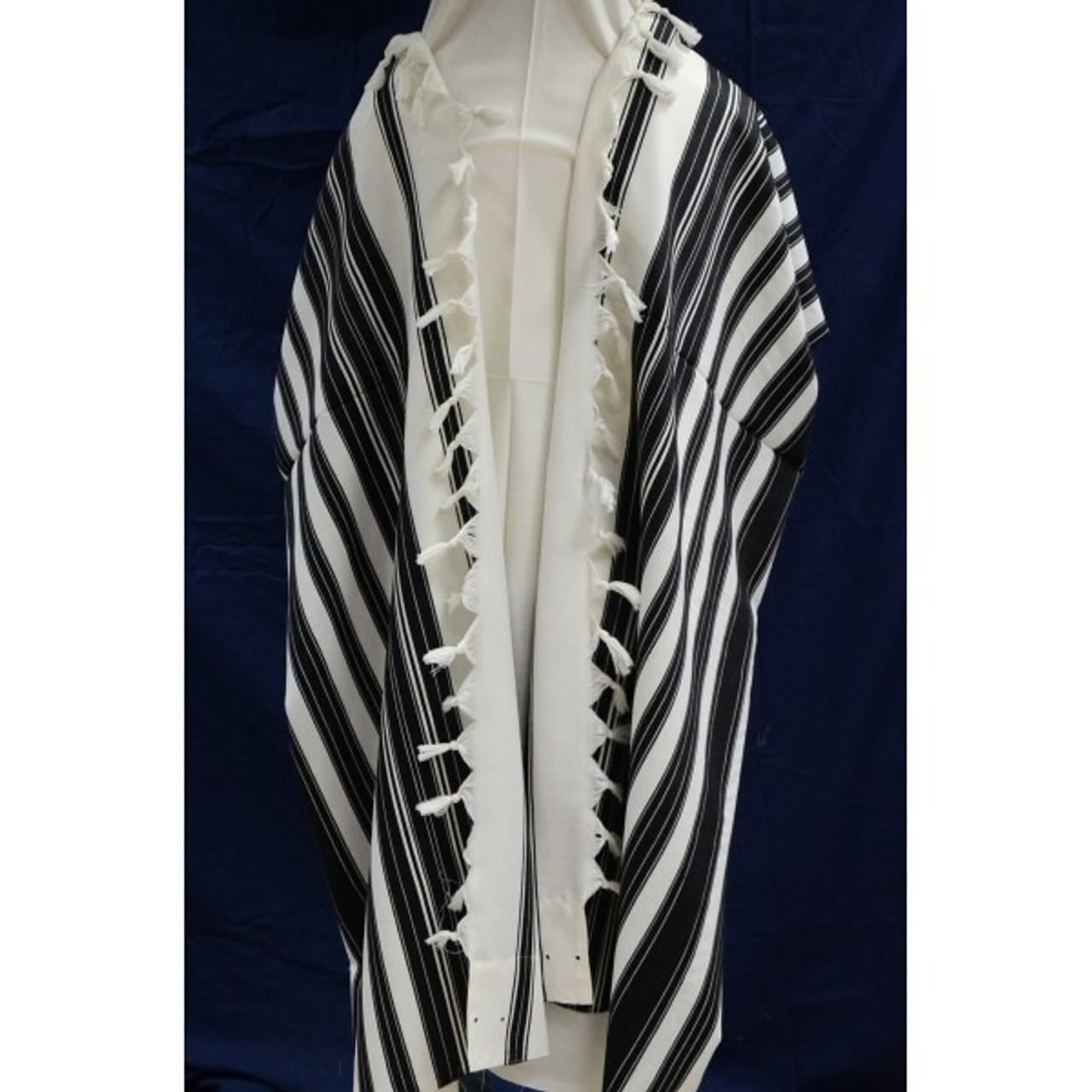 100% Cotton Non-Slip Tallit Prayer Shawl with White Stripes