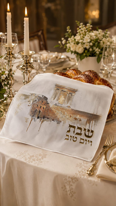 Abstract Third Temple Sketch Challah Cover