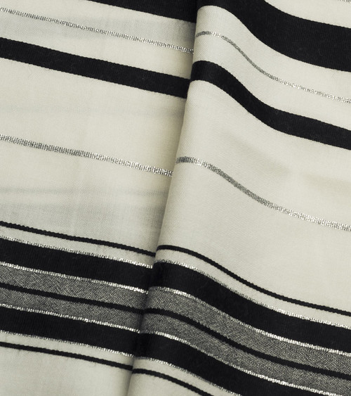 Black-Silver Traditional Wool Tallit