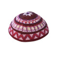 Maroon Embroidered Kippah