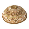 Magen David Brown & Gold Embroidered Kippah