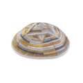 Contemporary Magen David Gold-Silver Embroidered Kippah