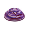 Contemporary Magen David Purple Embroidered Kippah