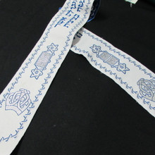 Classic Atara with Blessing in Blue/Silver - Ben's Tallit Shop