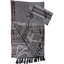 Gray, Silver & Burgundy Tallit