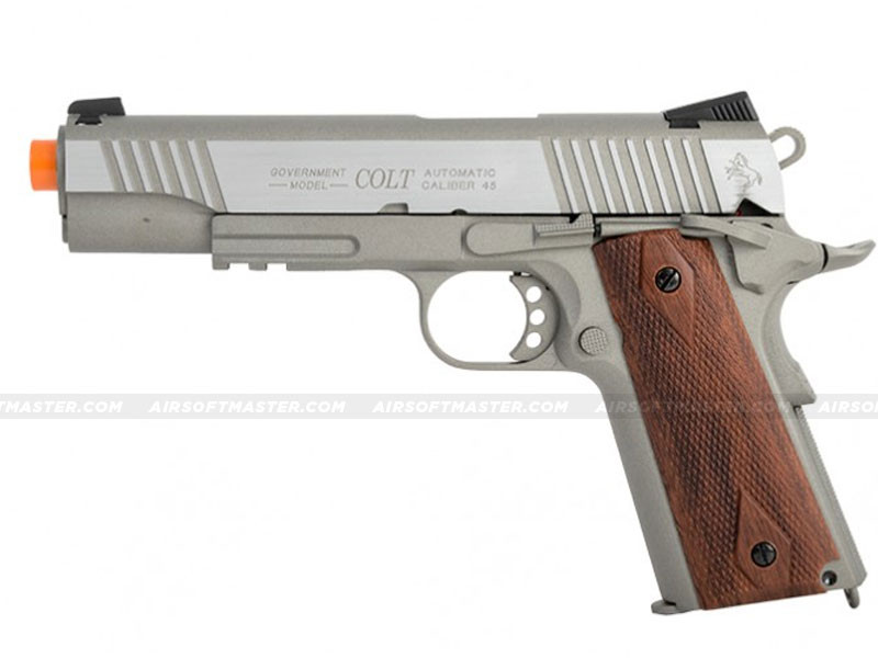トイガン COLT'S SUPER GOVERNMENT AIRSOFT GUN Colt 1911 Rail Government GBB CO2 Airsoft Pistol Silver