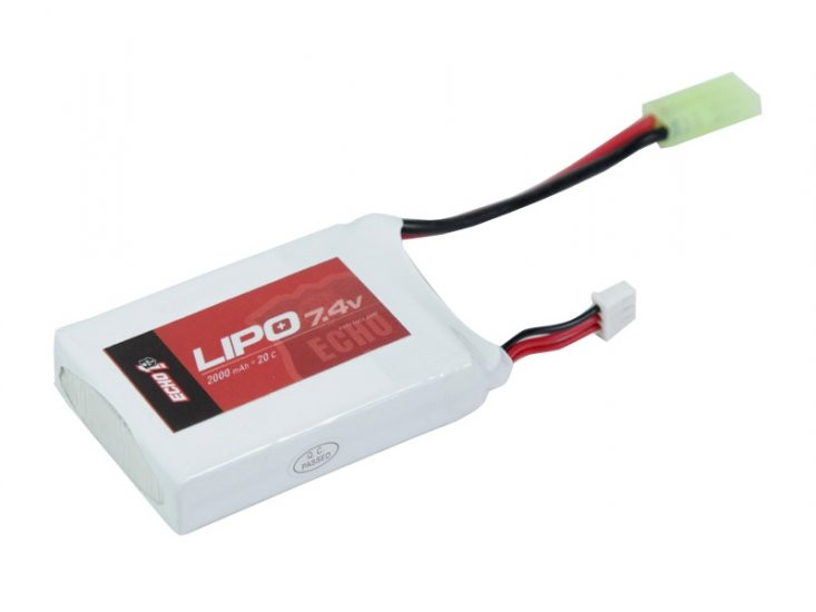 Echo 1 7.4V 2000mAh 25c Airsoft Lipo Battery at
