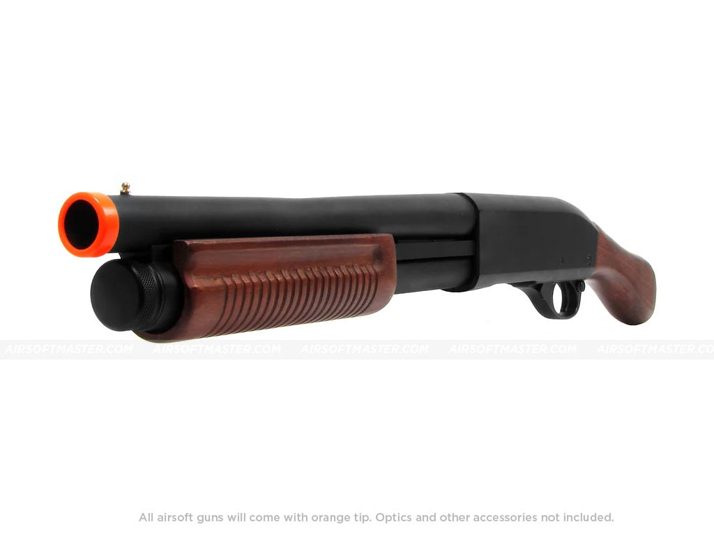 Golden Eagle M870 Sawed Off Airsoft Shotgun Real Wood Tri Burst