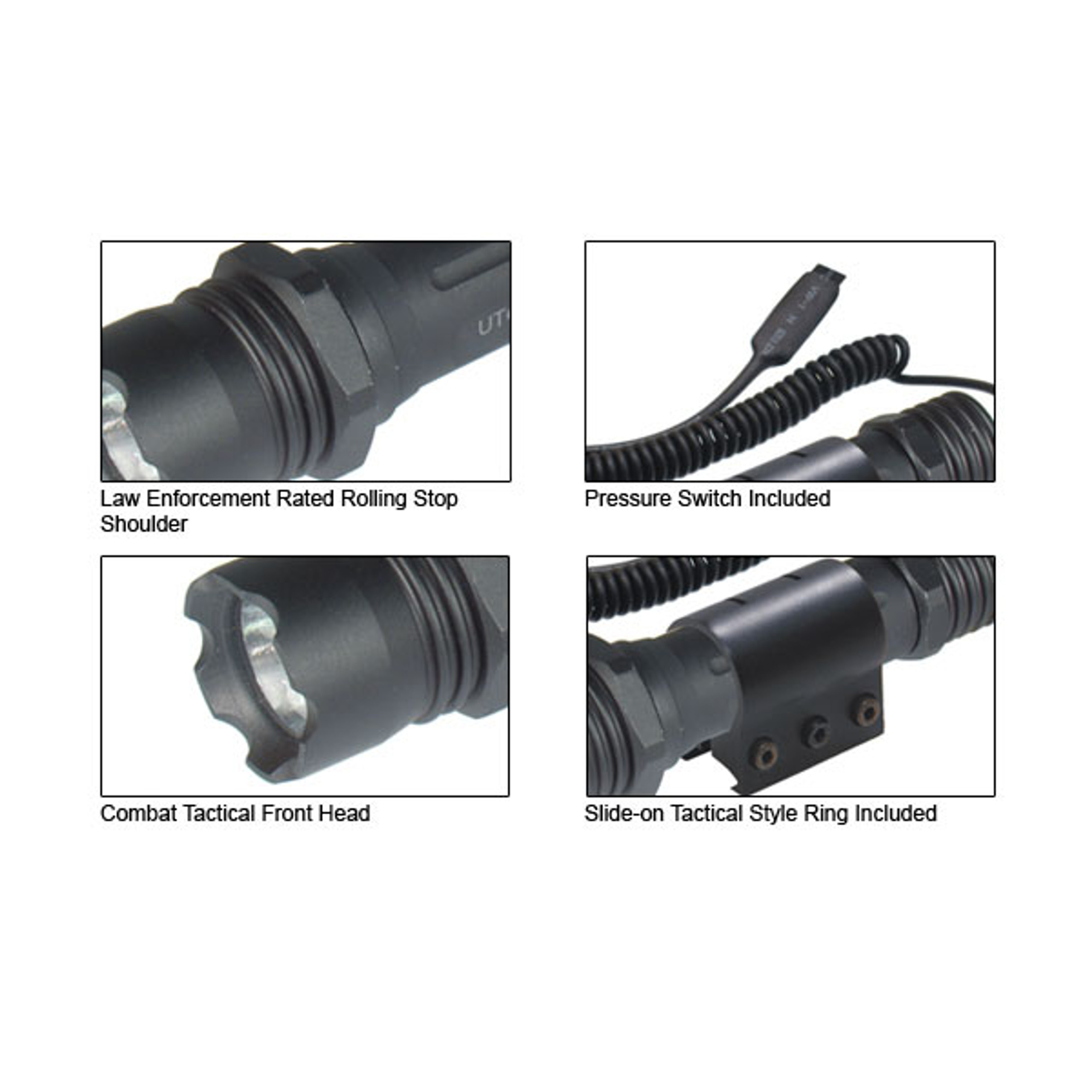 UTG LTEL268 Handheld Tactical Flashlight w/ Weapon Mount 150 Lumens