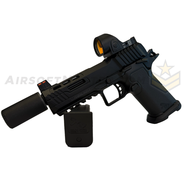 Kizuna Works BSK43 with red dot, tracer, and magazine right facing view