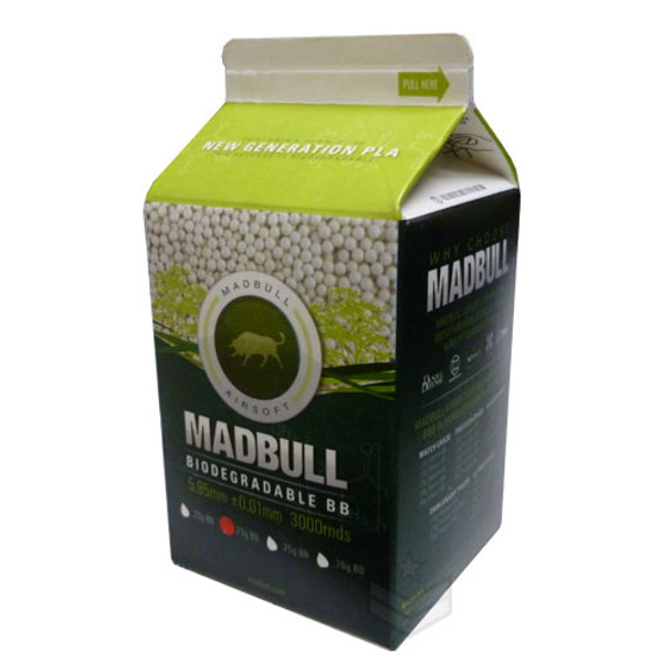 Madbull .25 Bio BB 3000rds Milk Carton PLA Biodegradable