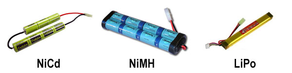 Airsoft Batteries, NiCd, NiMH, LiPo