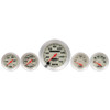 Equus 5-Piece Gauge Set White Face/Silver Bezel E8500