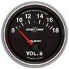 Autometer 2-5/8 Gauge Voltmeter 18V Electric Sport-Comp 7691