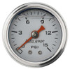 Autometer 1-1/2In Pressure Gauge 0-15Psi- White 2175