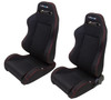 Nrg Innovation Seat Type-R  Reclinable Black Cloth W/Red Stitch Rsc-200L/R