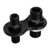 Billet Specialties A/C Bulkhead 2-Port Black Blk66720