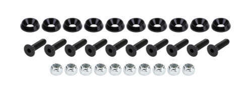 Allstar Performance Countersunk Bolts 1/4In W/ 3/4In Washer Blk 10Pk All18629