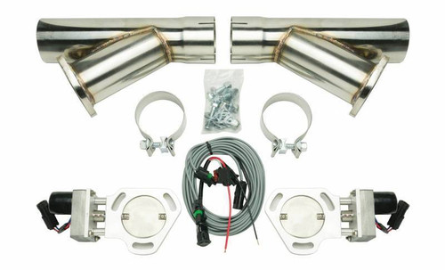 Pypes Performance Exhaust Dual Electric Exhaust Cutout 3In W/Y-Pipes Hve10K3