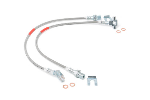 Rough Country Front Extended Stainless Steel Brake Lines For 4 89340S