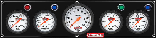 Quickcar Racing Products 4-1 Gauge Panel Op/Wt/Fp15/Wp Black 61-67563
