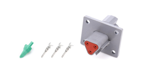 Quickcar Racing Products Plug Deutsch 3 Pin Receptacle W/Flange 71-337