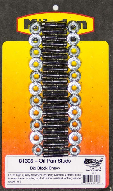 Milodon Oil Pan Stud Kit - Bbc  81305