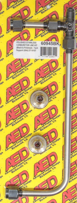 Advanced Engine Design Polished S/S 4150 Carb Fuel Line Kit 60945Bk