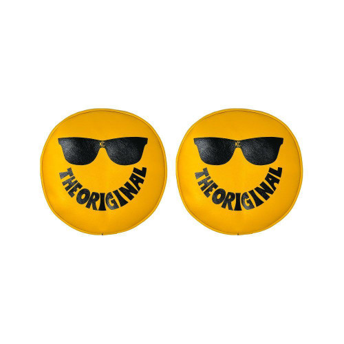 Kc Hilites Vinyl Cover 8In Round Yellow W/Smiley Sunglass 5805