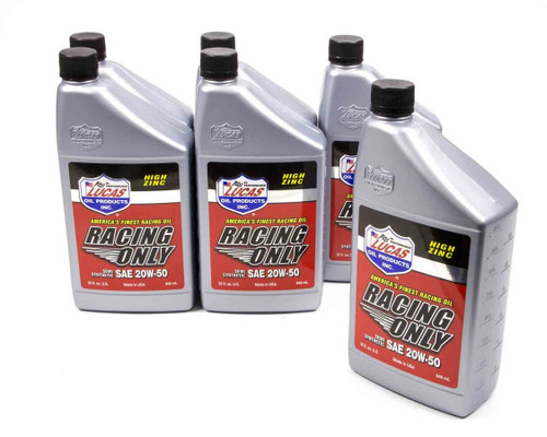 Lucas Oil Semi-Syn 20W50 Racing Oil 6X1 Qt 10306