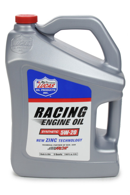 Lucas Oil 5W20 Synthetic Racing Oil 5 Quart Bottle Luc10884