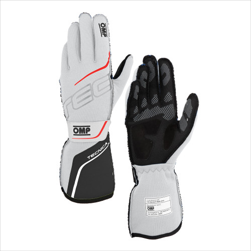Omp Racing, Inc. Tecnica Gloves Fia 8856- 2018 White / Anthracite Ib0-0779-A01-373-Xl