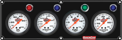 Quickcar Racing Products 4 Gauge Panel Op/Wt/Fp15/Wp Black 61-6726