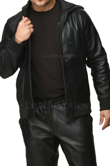 Kapuzen-Sweatshirt-Set aus Schafsleder