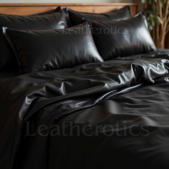 Detailaufnahme der glatten Leder-Oberfläche des Bezugs