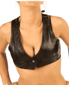 leder oberteil damen