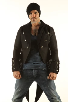 Herren schwarzer Baumwoll-Frack vorne – 100 % Baumwolle, klassischer Cut mit lange Schwalbenschwänze, Steampunk-Inspiration
