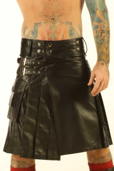 Herren Kilt Leder - Vorderansicht