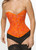 Besticktes orangefarbenes Overbust-Korsett