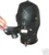 Schwarze Ledermaske mit abnehmbarem Mundknebel und silbernen Nieten.