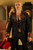 Steampunk Anzug von vorne mit rot gemustertem Revers und Metallknöpfen