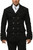 Vorderansicht schwarzer Steampunk-Militärjacke mit breitem Revers und Metallknöpfen